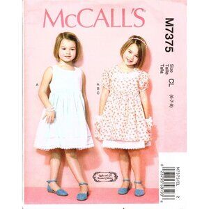 McCall's M7375 Girls 6 to 8 Dress, Overdress and Headband Uncut Sewing Pattern